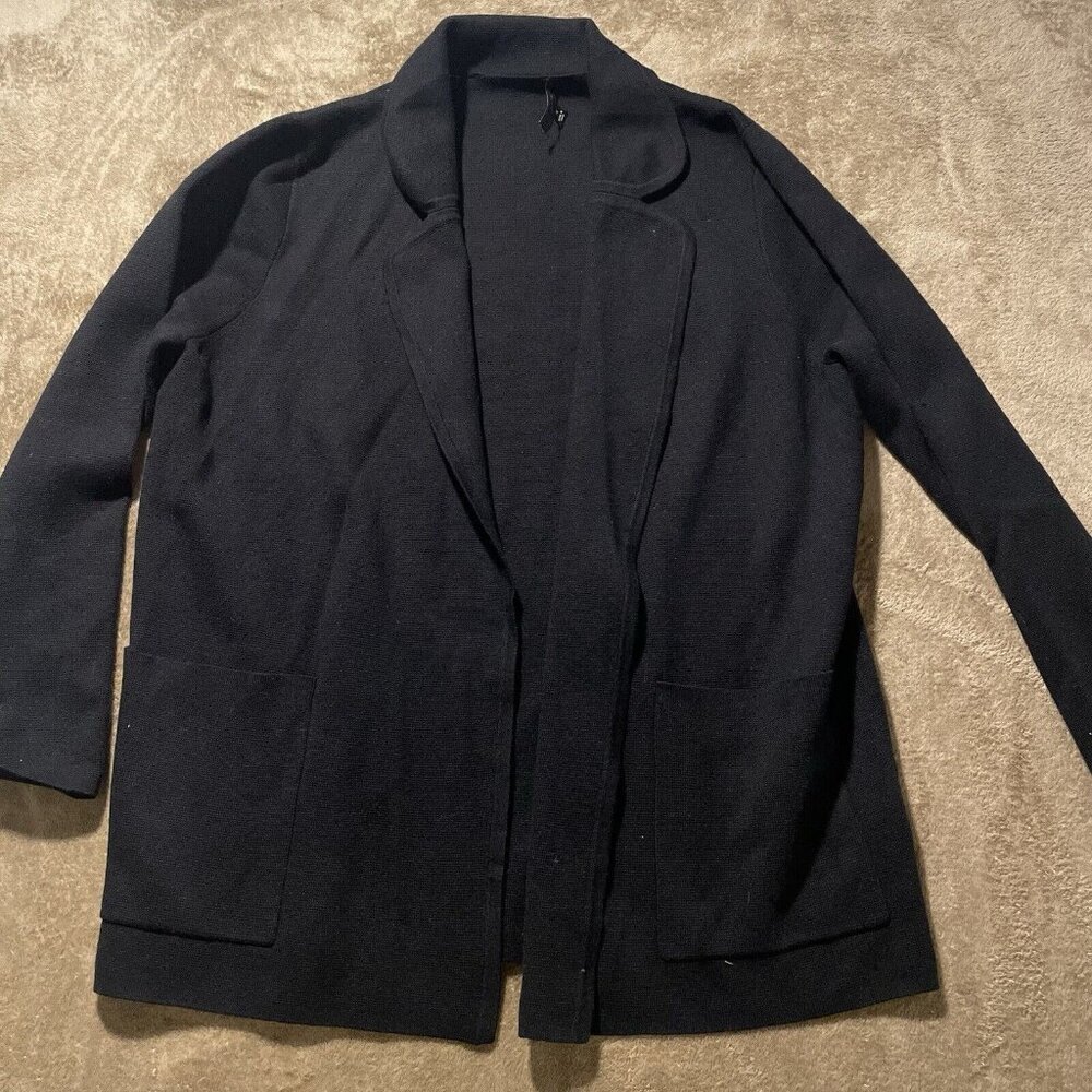 J. Crew Black Open-Front Knit Blazer Cardigan